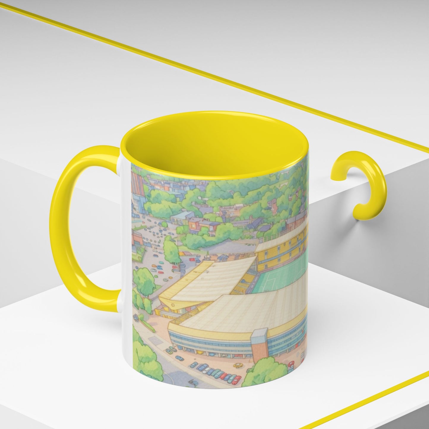 Wolves Stadium Aerial View Accent Coffee Mug (11oz)