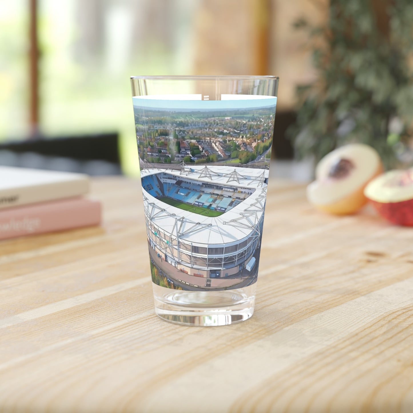 Coventry skyline pastel print Pint Glass – "We live and die in these towns"
