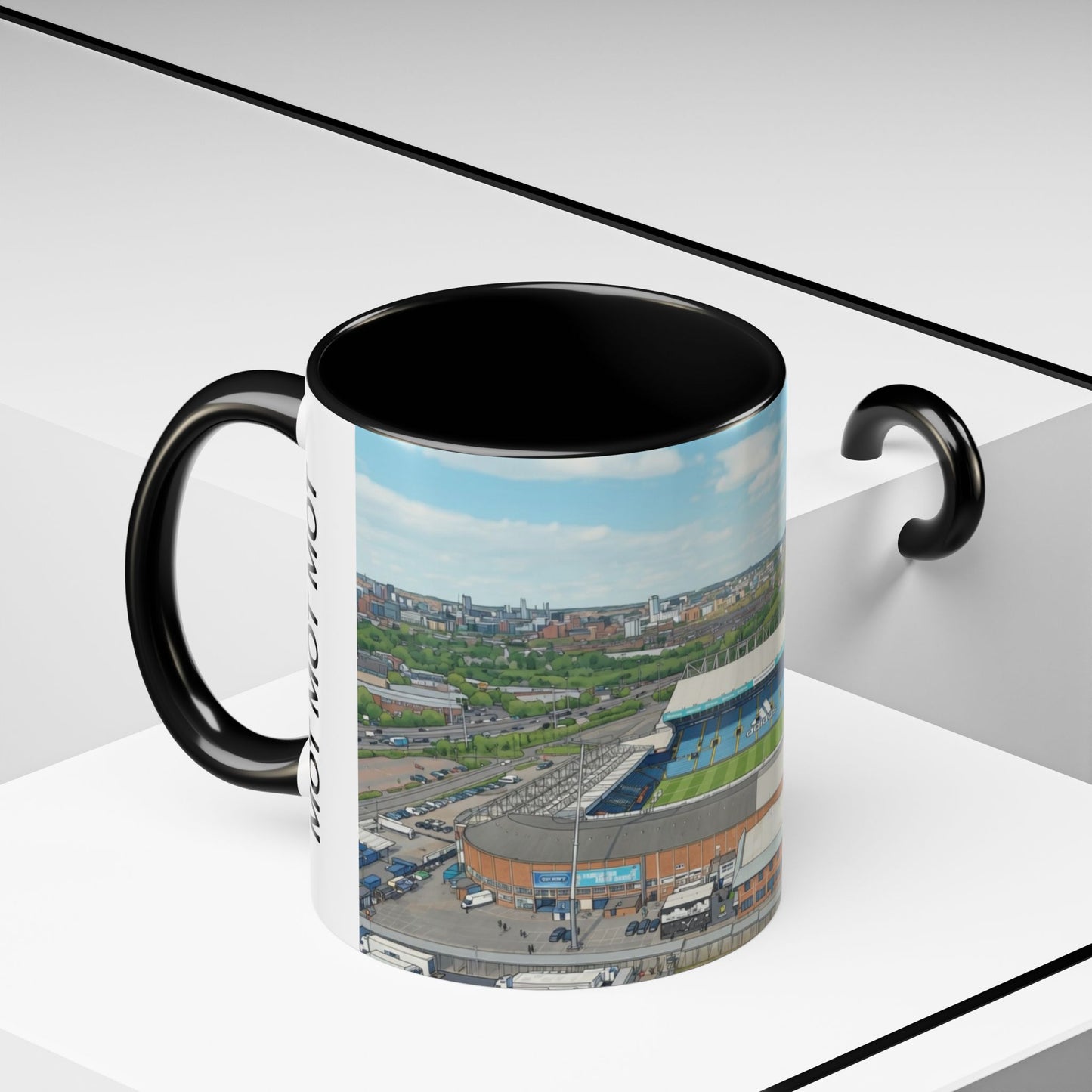 Stadium aerial Accent Coffee Mug — "Marching on Together"
