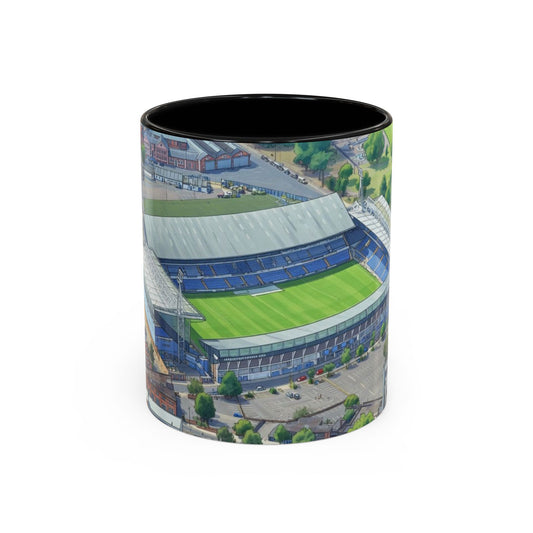 Portman Road Stadium Aerial Accent Coffee Mug — Scenic Soccer/Football Pitch Design (11oz)