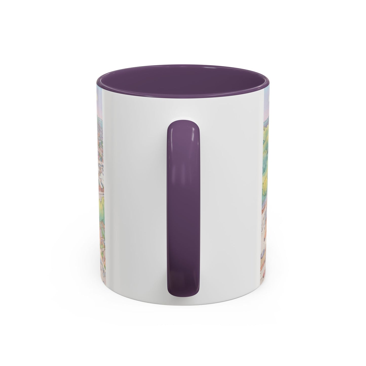 Villa Park Stadium Aerial Illustration Accent Coffee Mug – 11oz