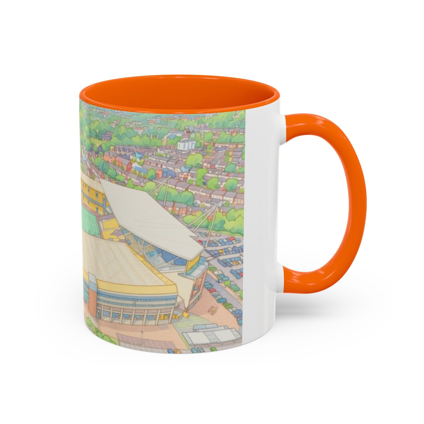 Wolves Stadium Aerial View Accent Coffee Mug (11oz)