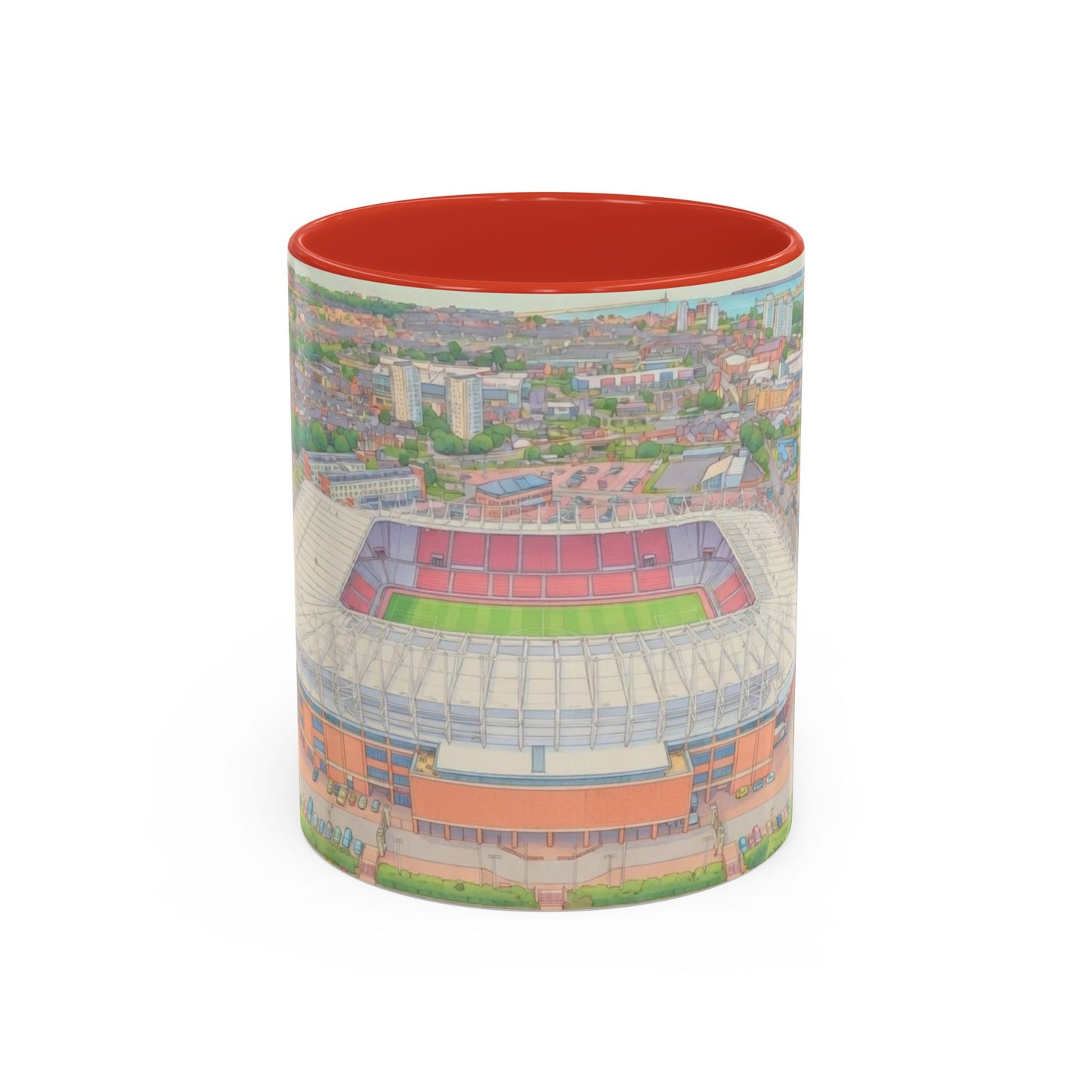 Howay the lads Stadium Accent Coffee Mug — Football Aerial View, 11oz