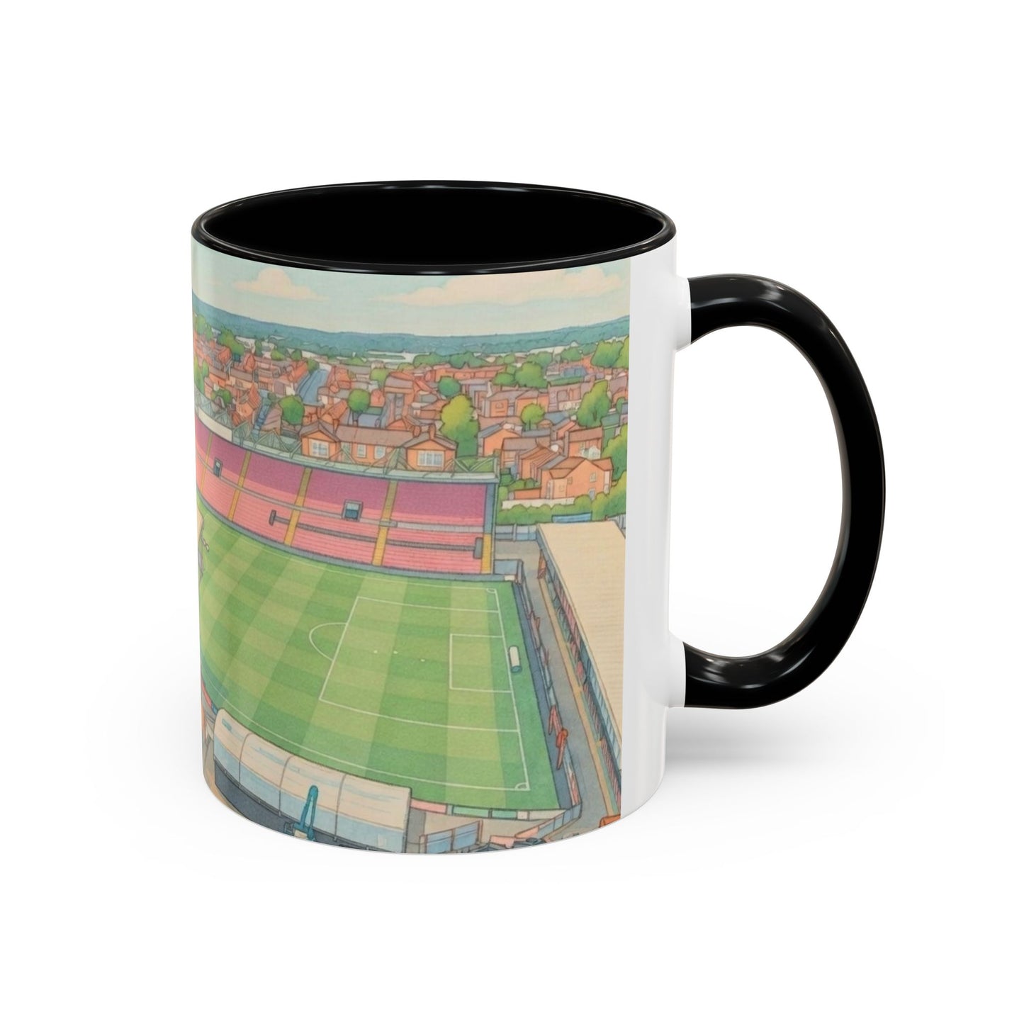 Lincoln Stadium Panorama Accent Coffee Mug – Illustrated Football Ground View (11oz)