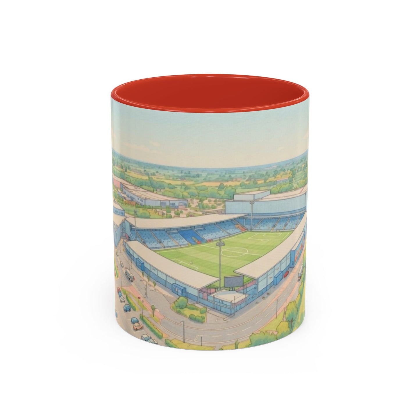 LNER Stadium Aerial Illustration Accent Coffee Mug (11oz)