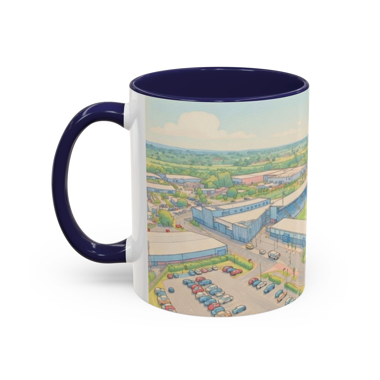 LNER Stadium Aerial Illustration Accent Coffee Mug (11oz)