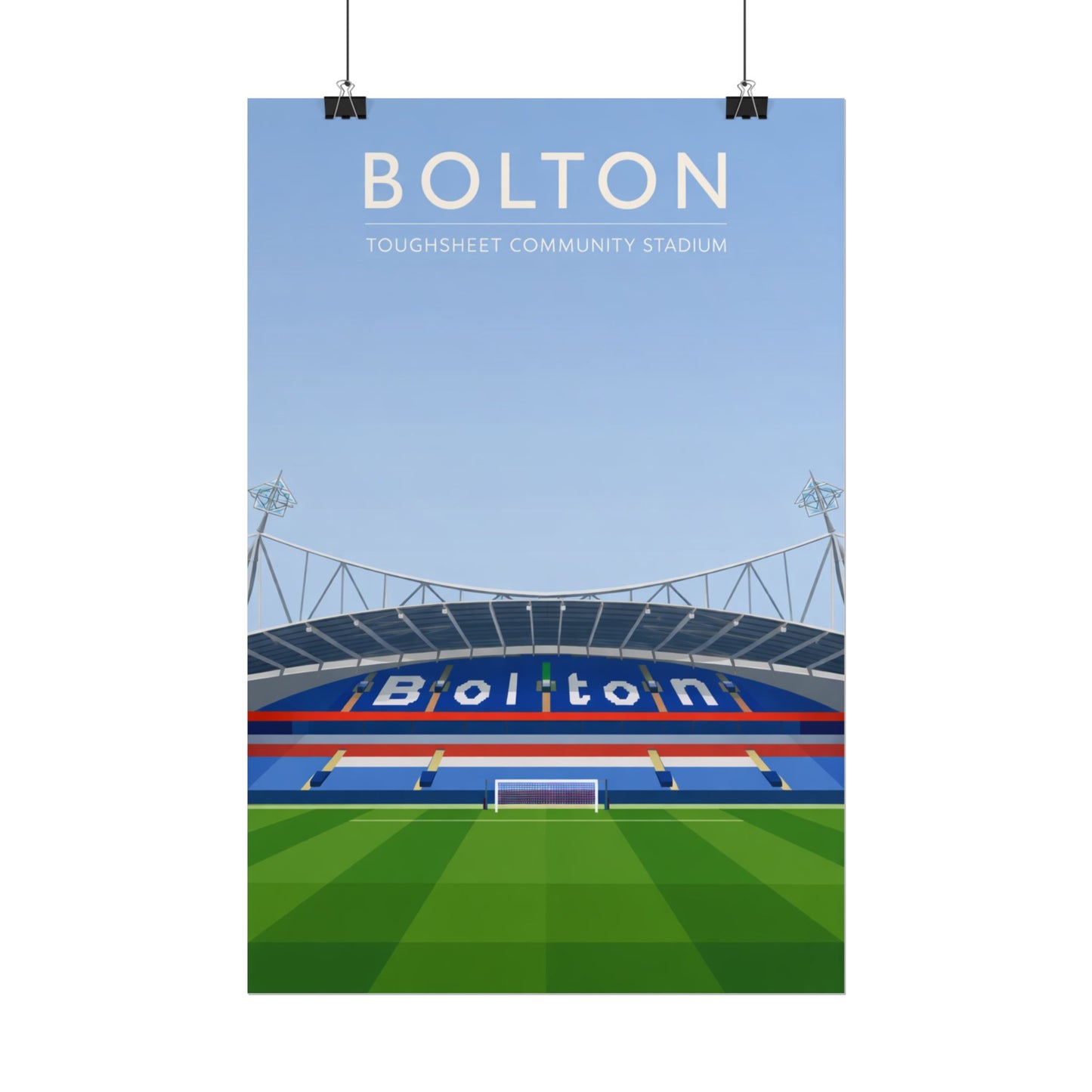 Bolton Stadium Poster — Rolled Football Stadium Wall Art