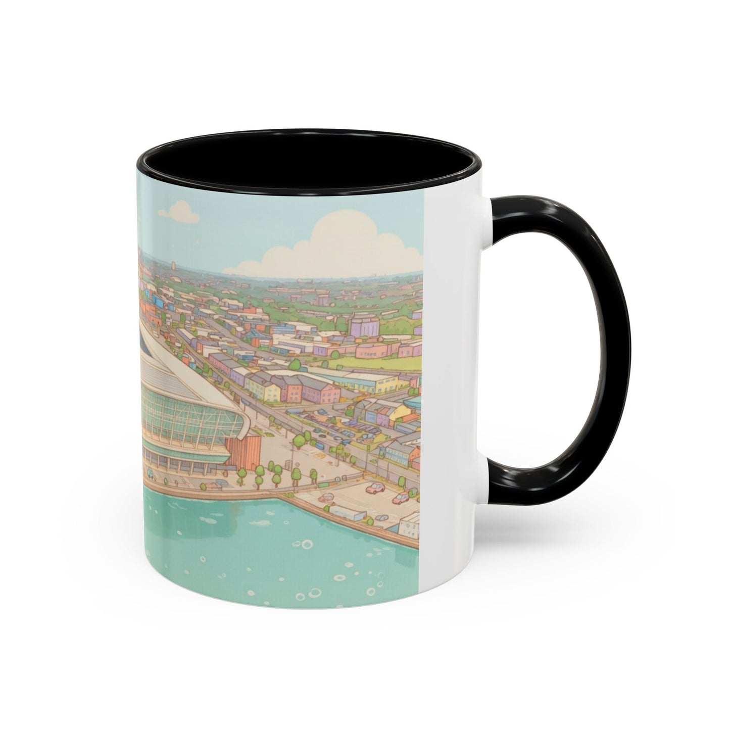 Everton Waterfront Accent Coffee Mug — Scenic City Sports Arena Illustration (11oz)