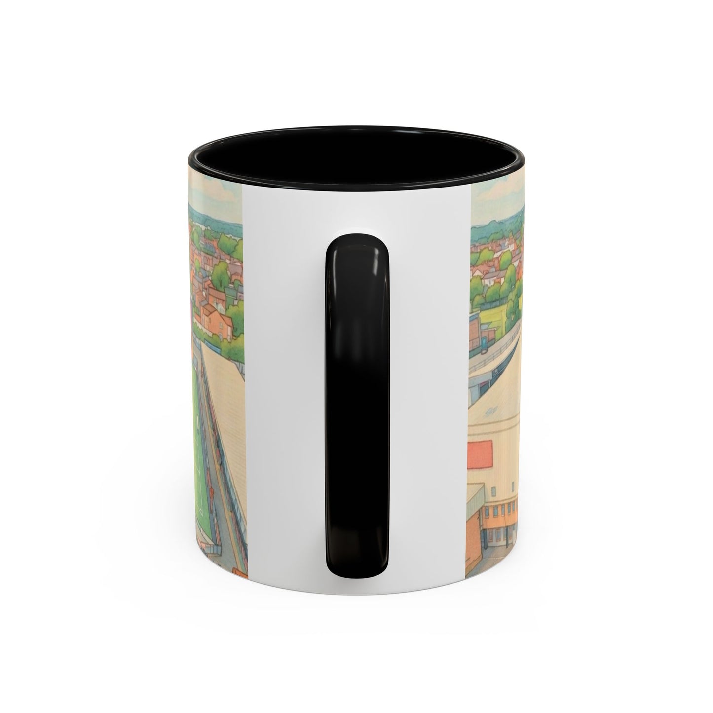 Lincoln Stadium Panorama Accent Coffee Mug – Illustrated Football Ground View (11oz)