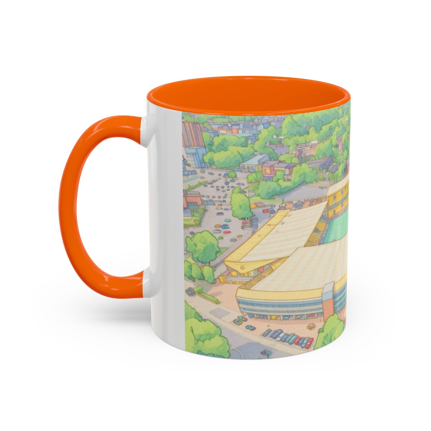 Wolves Stadium Aerial View Accent Coffee Mug (11oz)
