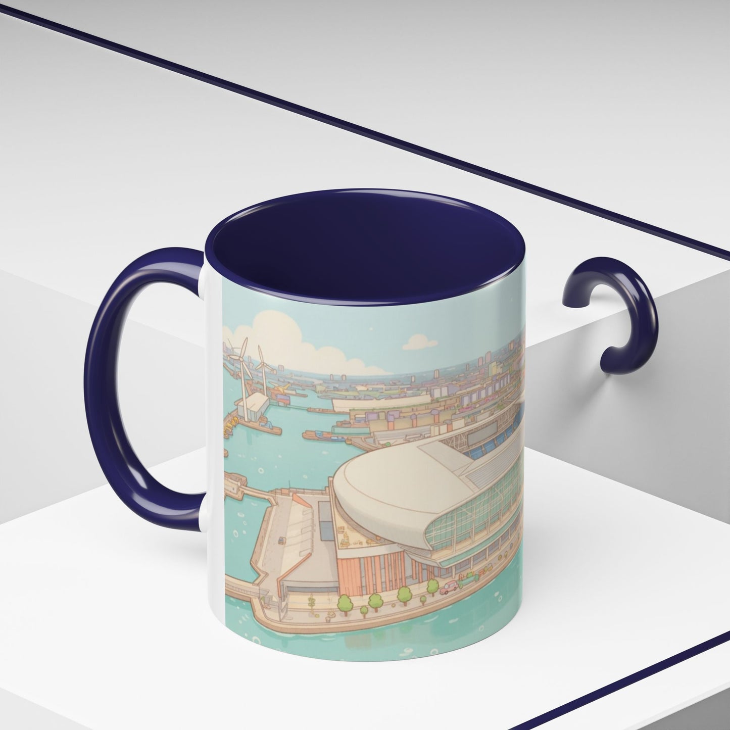 Everton Waterfront Accent Coffee Mug — Scenic City Sports Arena Illustration (11oz)
