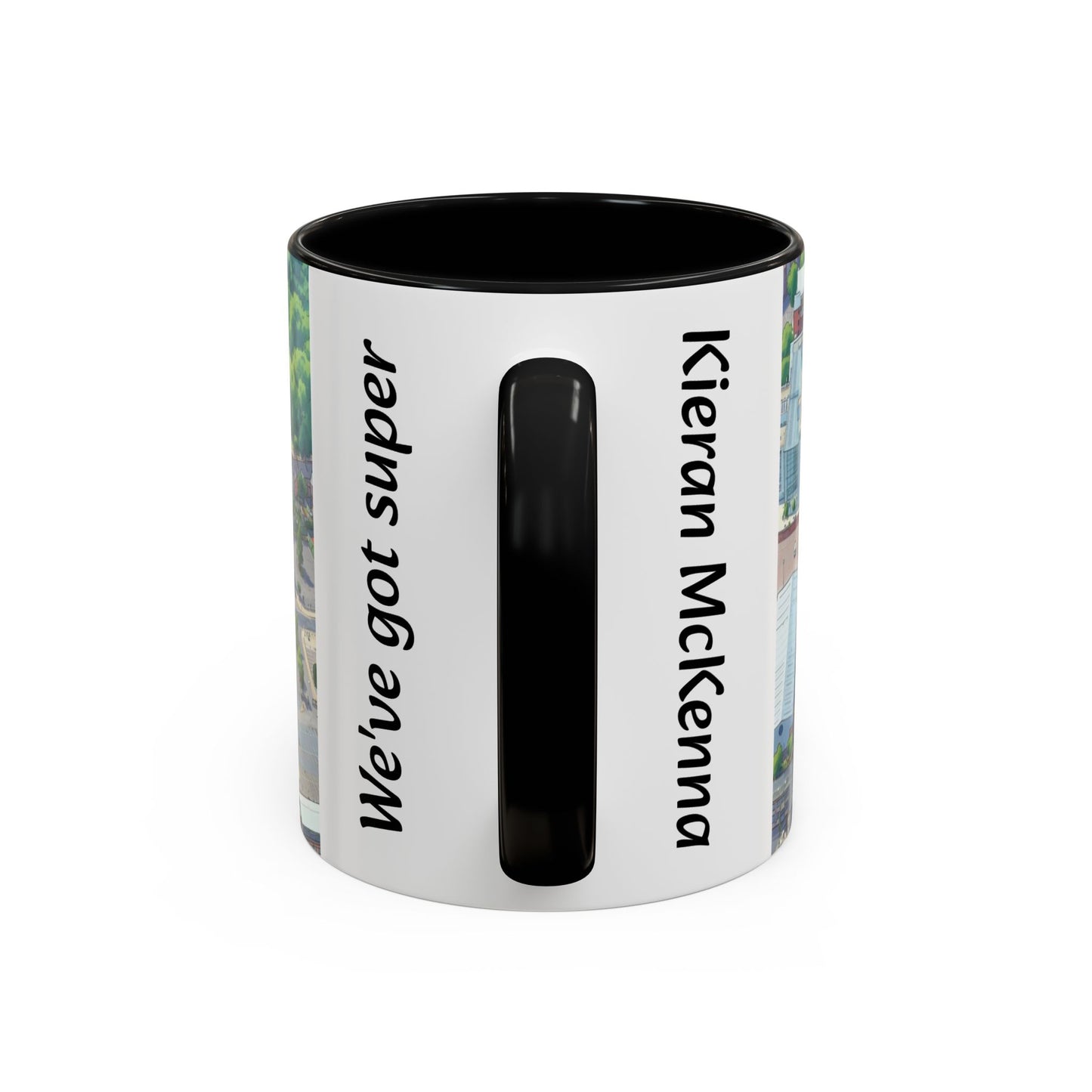 Portman Road Aerial Accent Coffee Mug — "We've Got Super Kieran McKenna" Fan Gift (11oz)