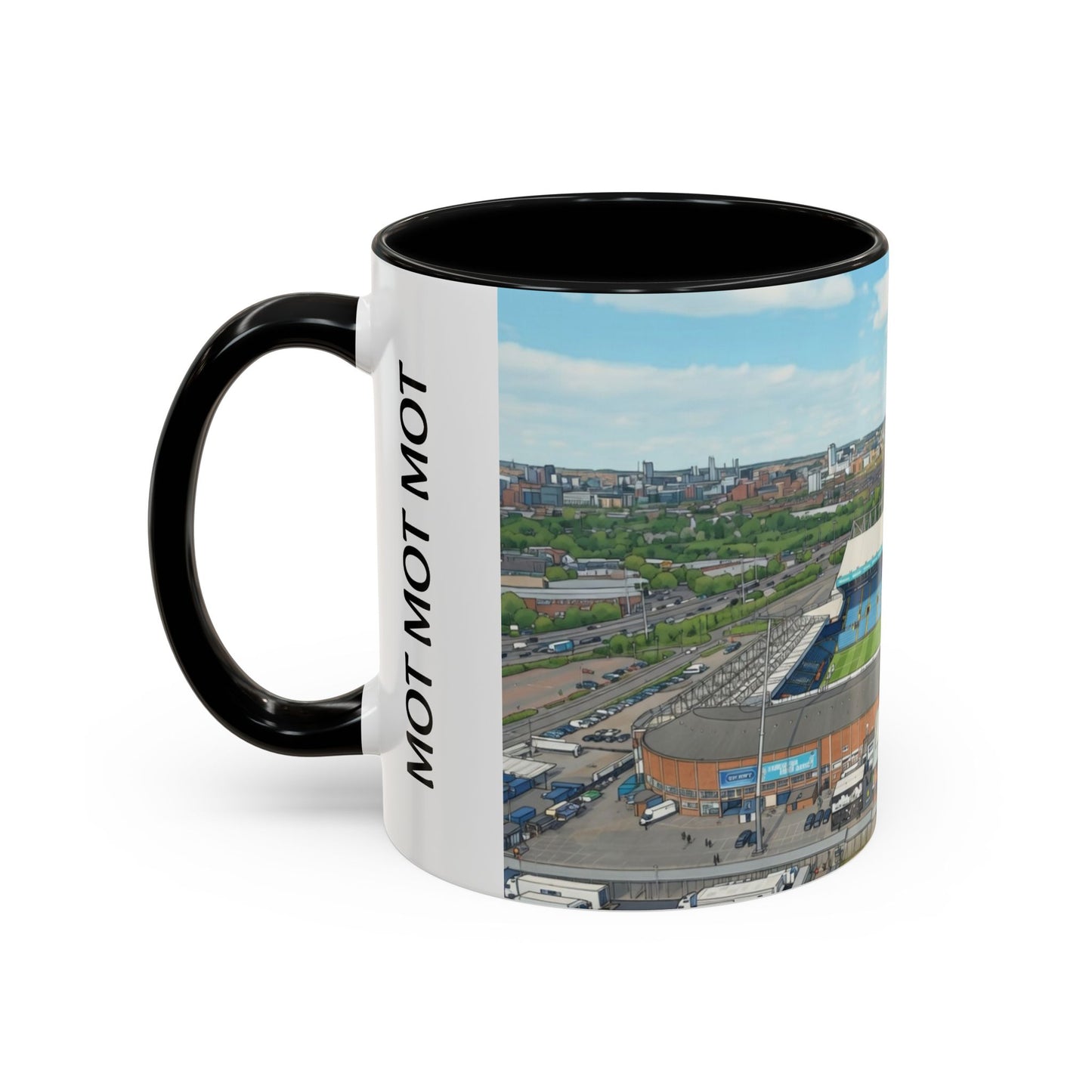 Stadium aerial Accent Coffee Mug — "Marching on Together"
