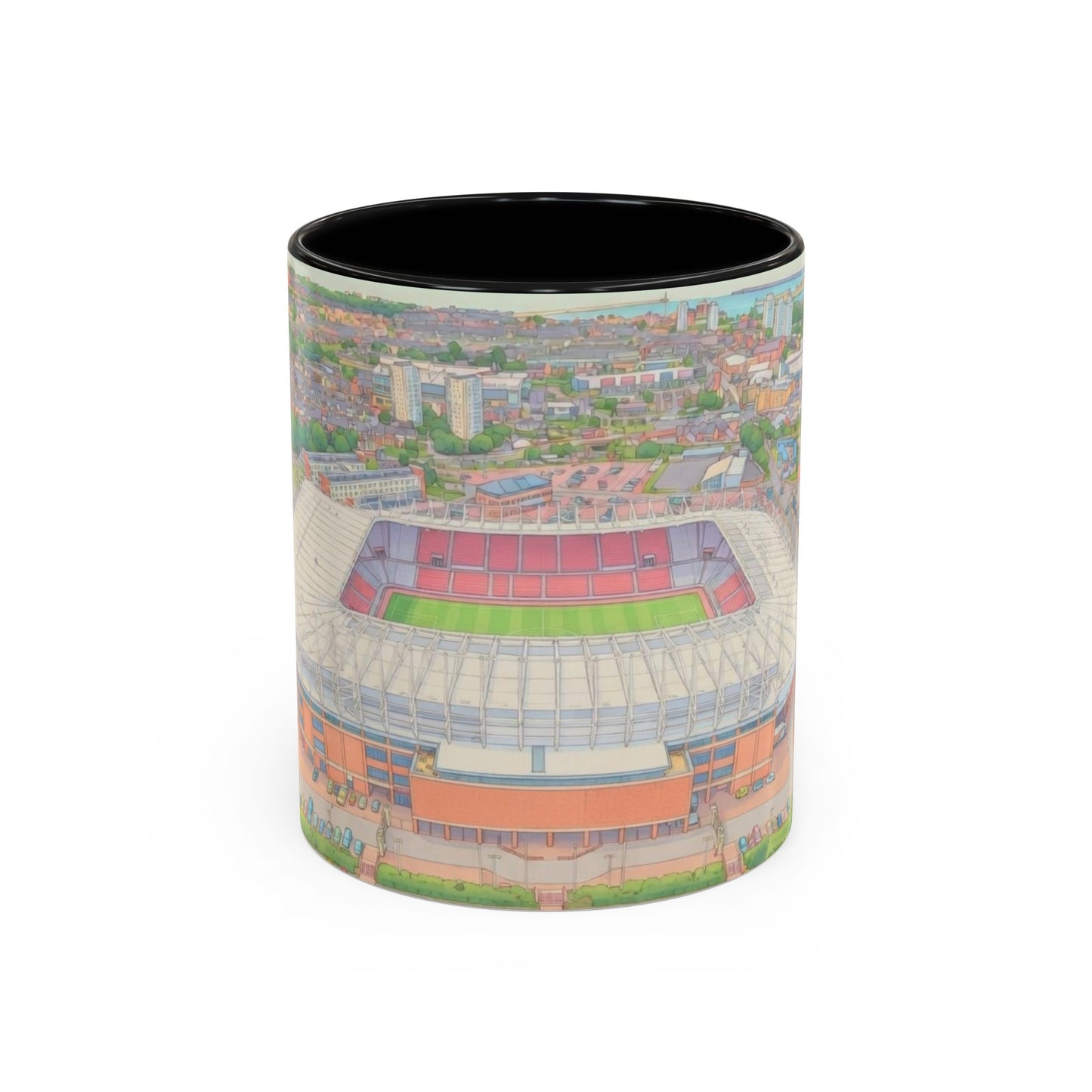 Howay the lads Stadium Accent Coffee Mug — Football Aerial View, 11oz
