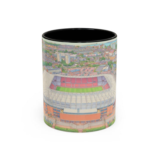 Howay the lads Stadium Accent Coffee Mug — Football Aerial View, 11oz