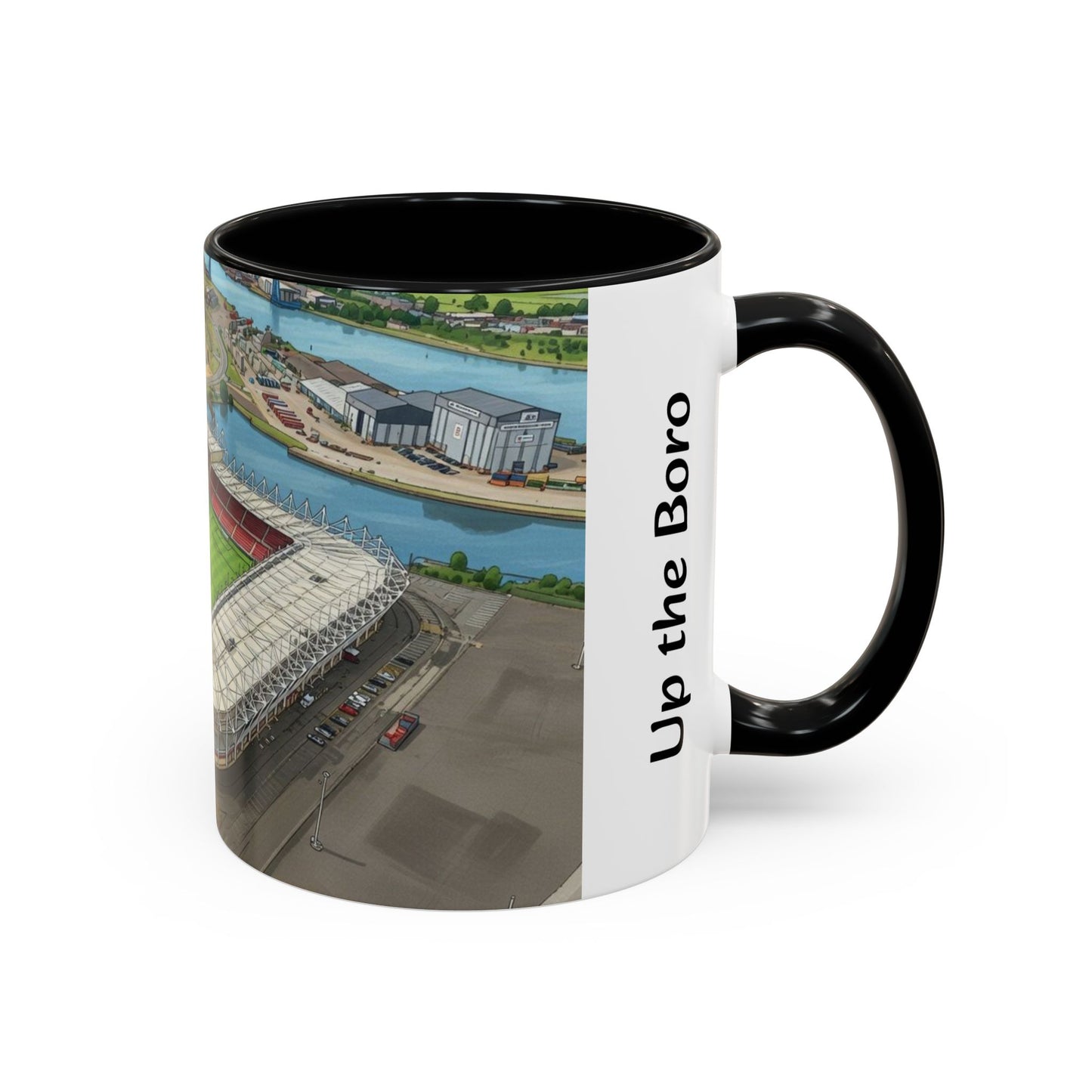 Stadium Aerial Accent Coffee Mug — "Up the Boro" Football Fan Gift (11/15oz)