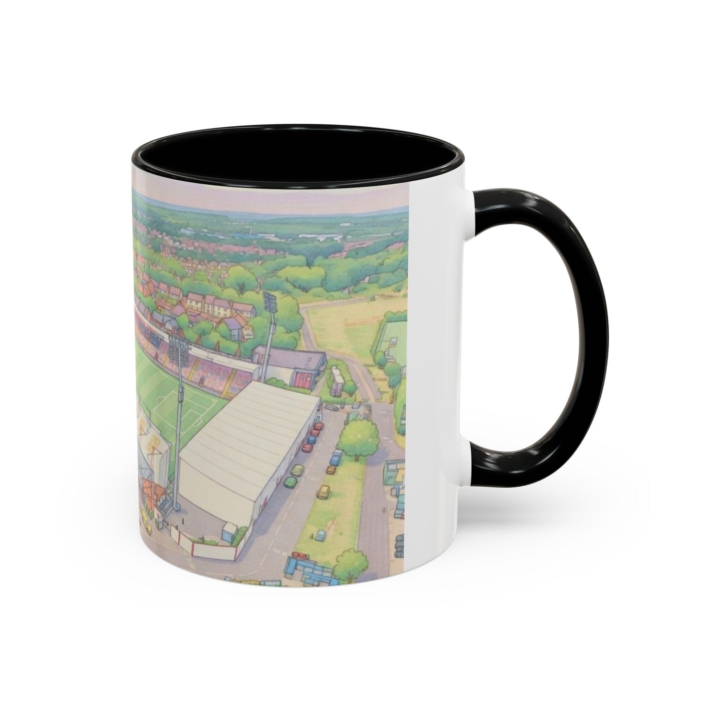 Vitality Accent Coffee Mug – Illustrated Football Ground Scene (11oz)