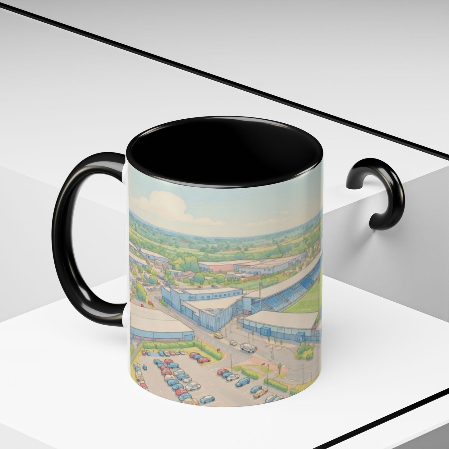 LNER Stadium Aerial Illustration Accent Coffee Mug (11oz)