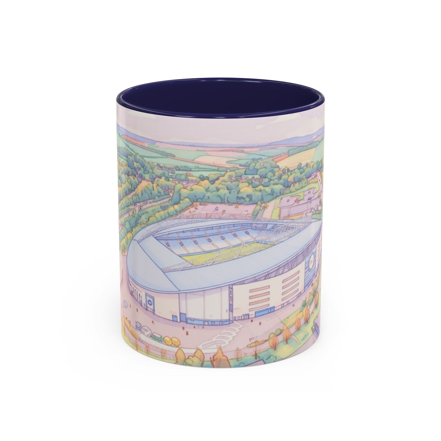 Amex Stadium Aerial Accent Coffee Mug – football stadium Illustration (11oz)