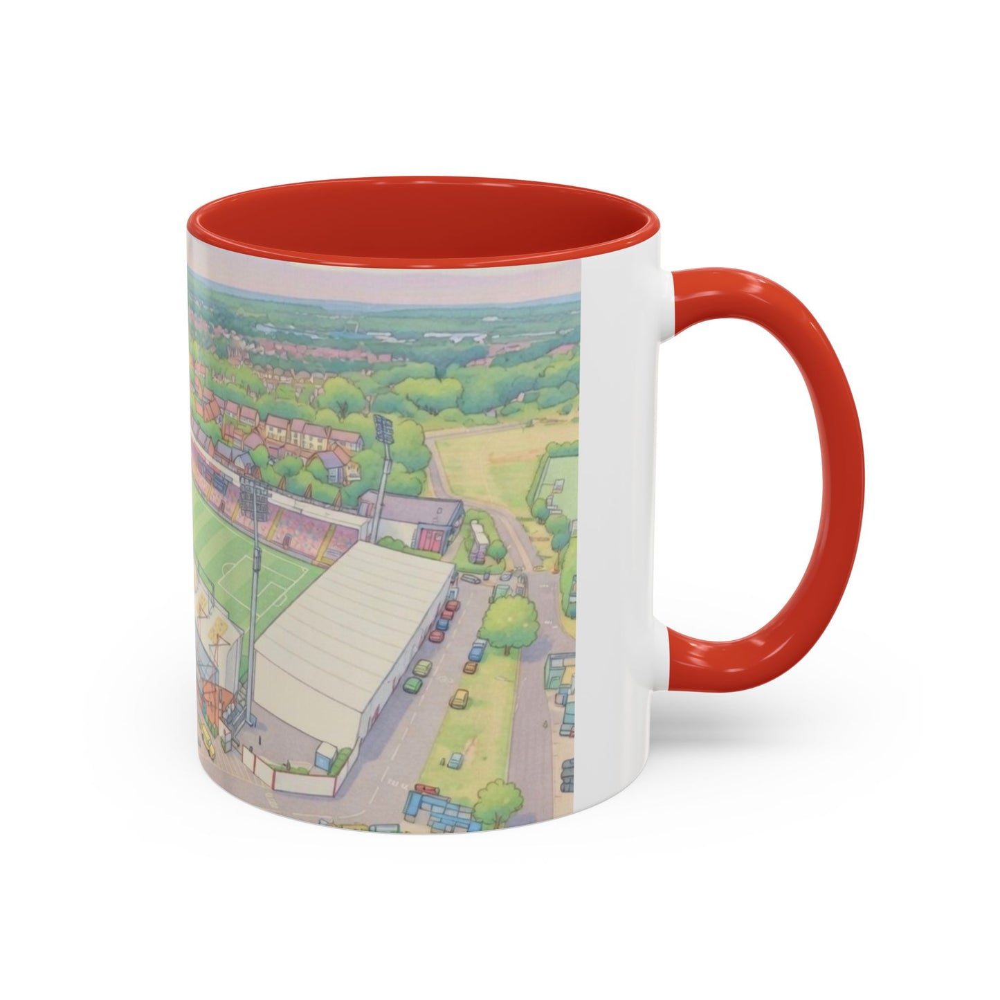 Vitality Accent Coffee Mug – Illustrated Football Ground Scene (11oz)