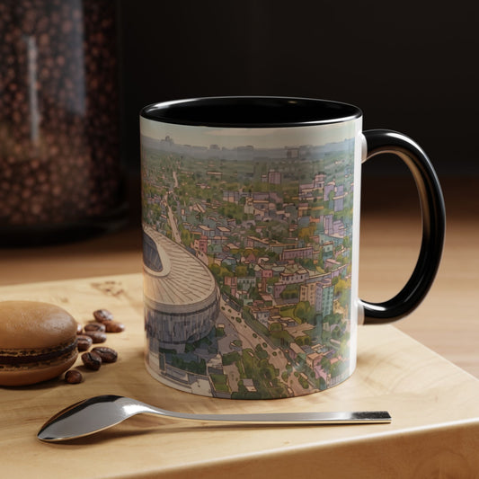 Spurs Stadium  Accent Coffee Mug — Aerial City Landscape 11oz