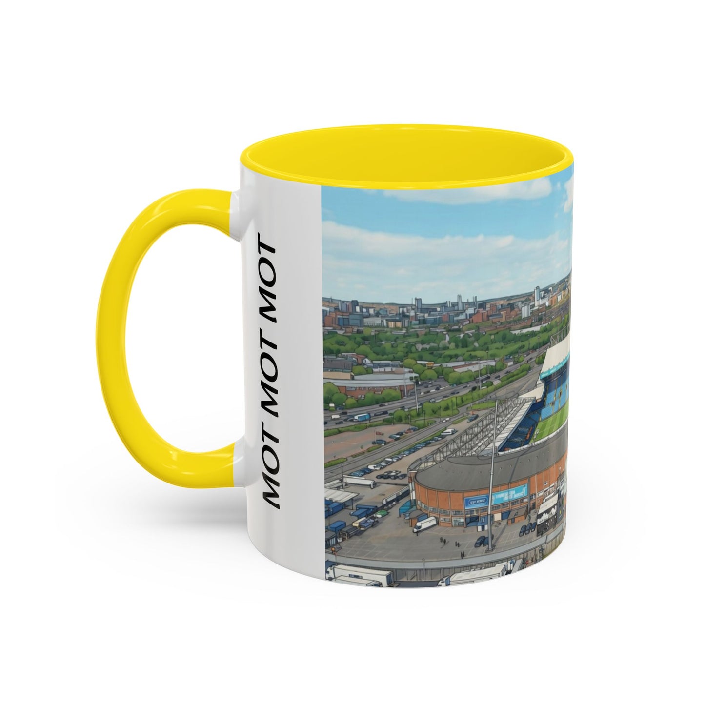 Stadium aerial Accent Coffee Mug — "Marching on Together"