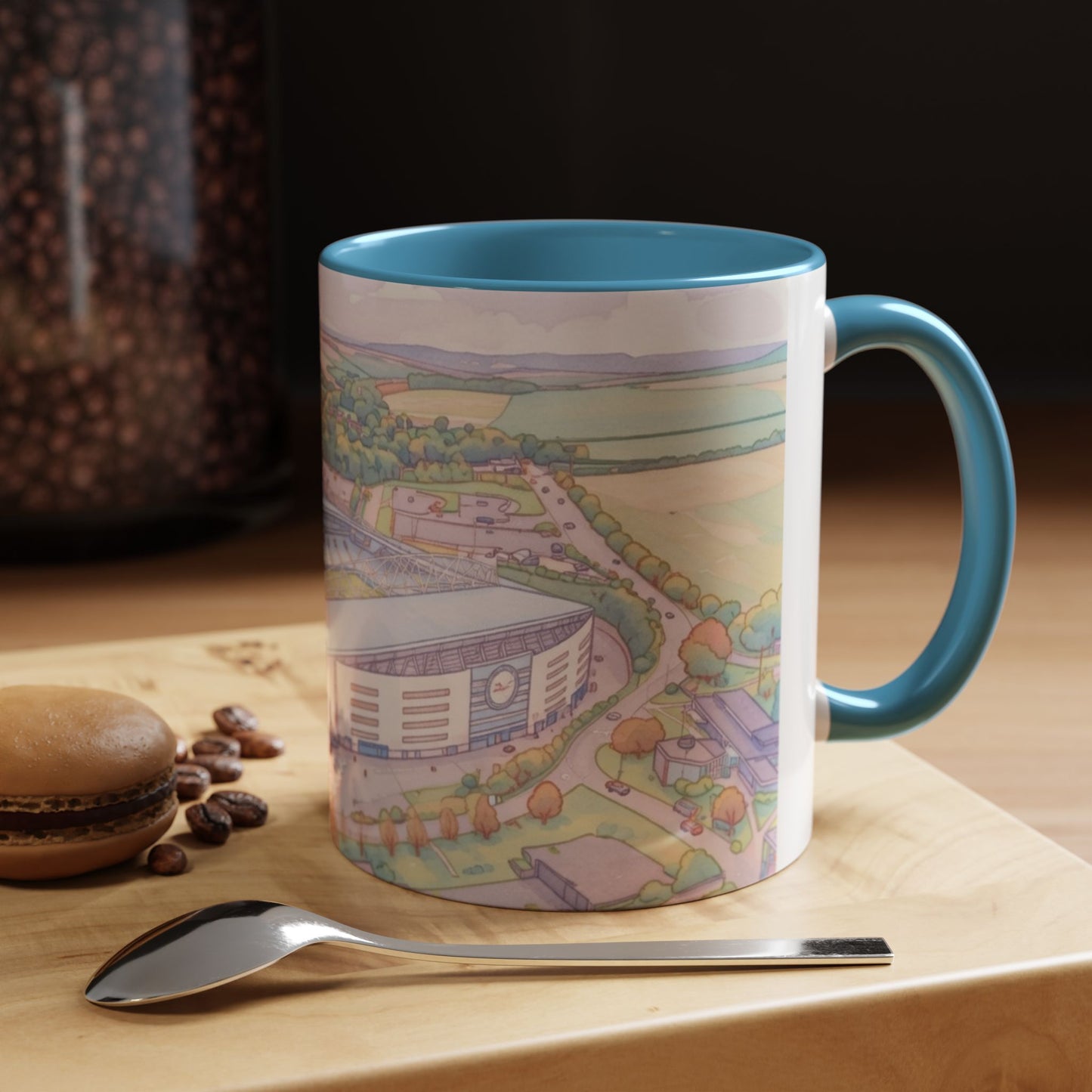 Amex Stadium Aerial Accent Coffee Mug – football stadium Illustration (11oz)