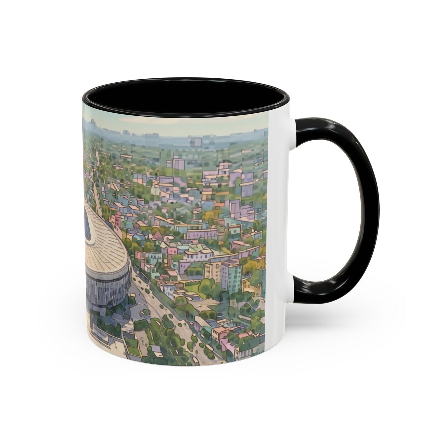 Spurs Stadium  Accent Coffee Mug — Aerial City Landscape 11oz