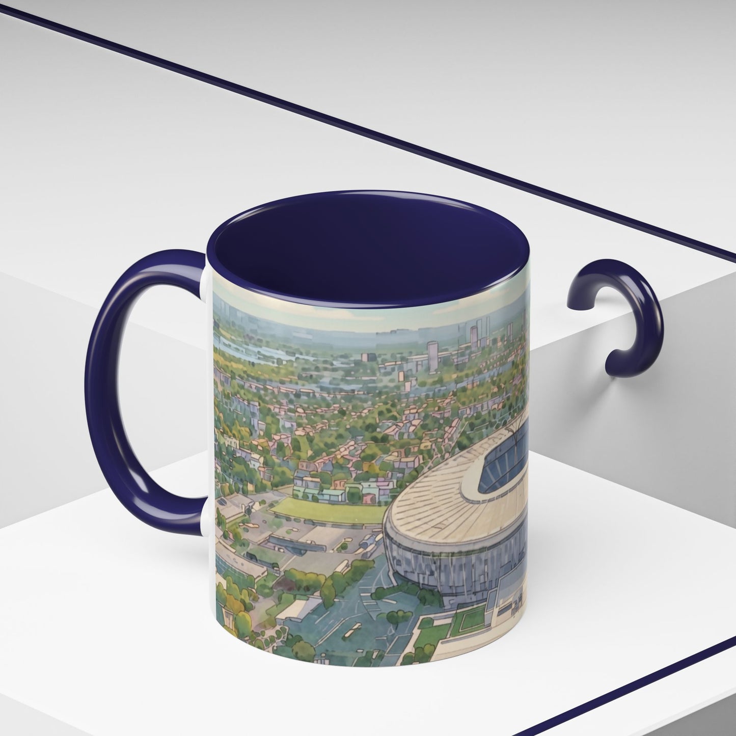 Spurs Stadium  Accent Coffee Mug — Aerial City Landscape 11oz