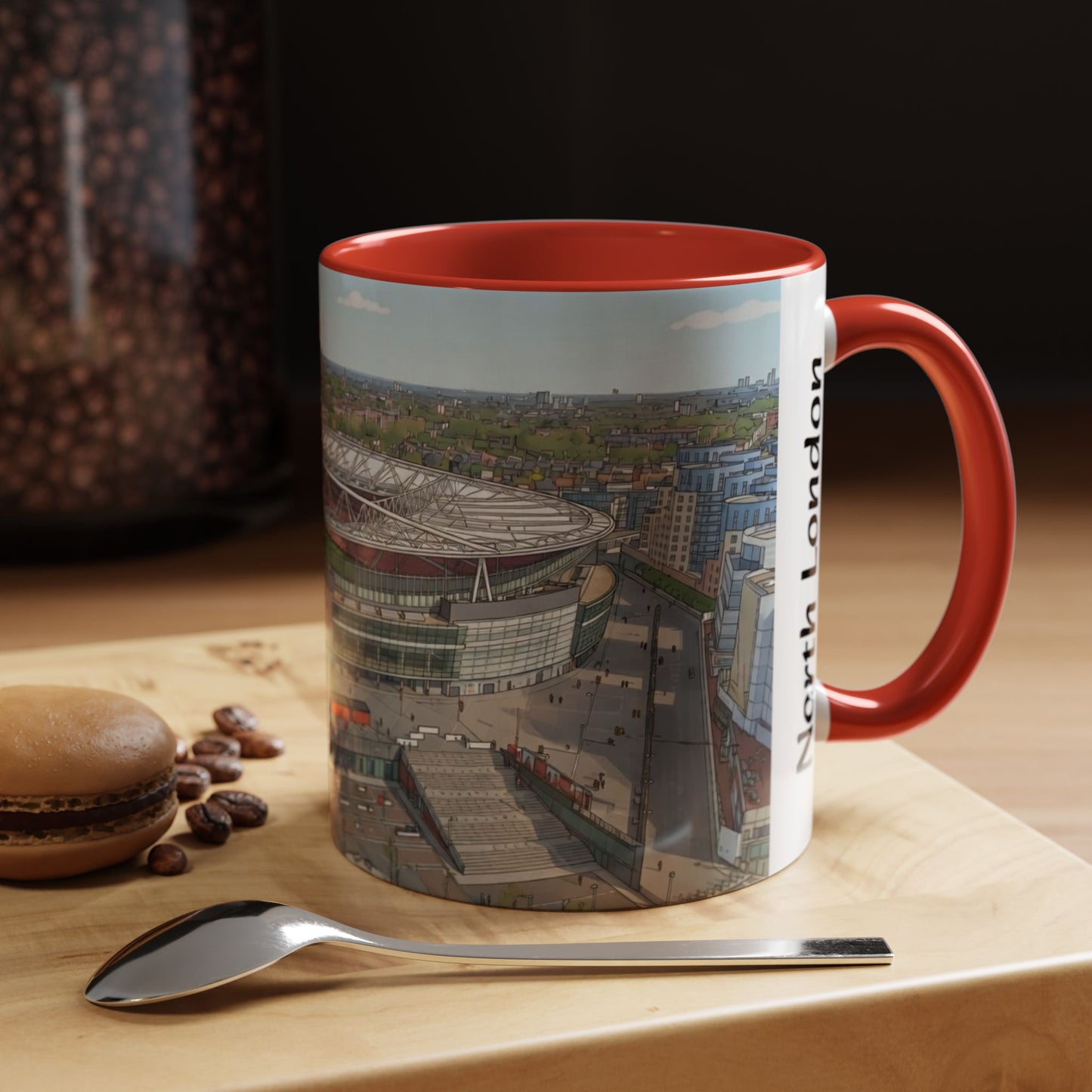 North London Stadium Coffee Mug — Aerial Wembley Souvenir (11/15oz)