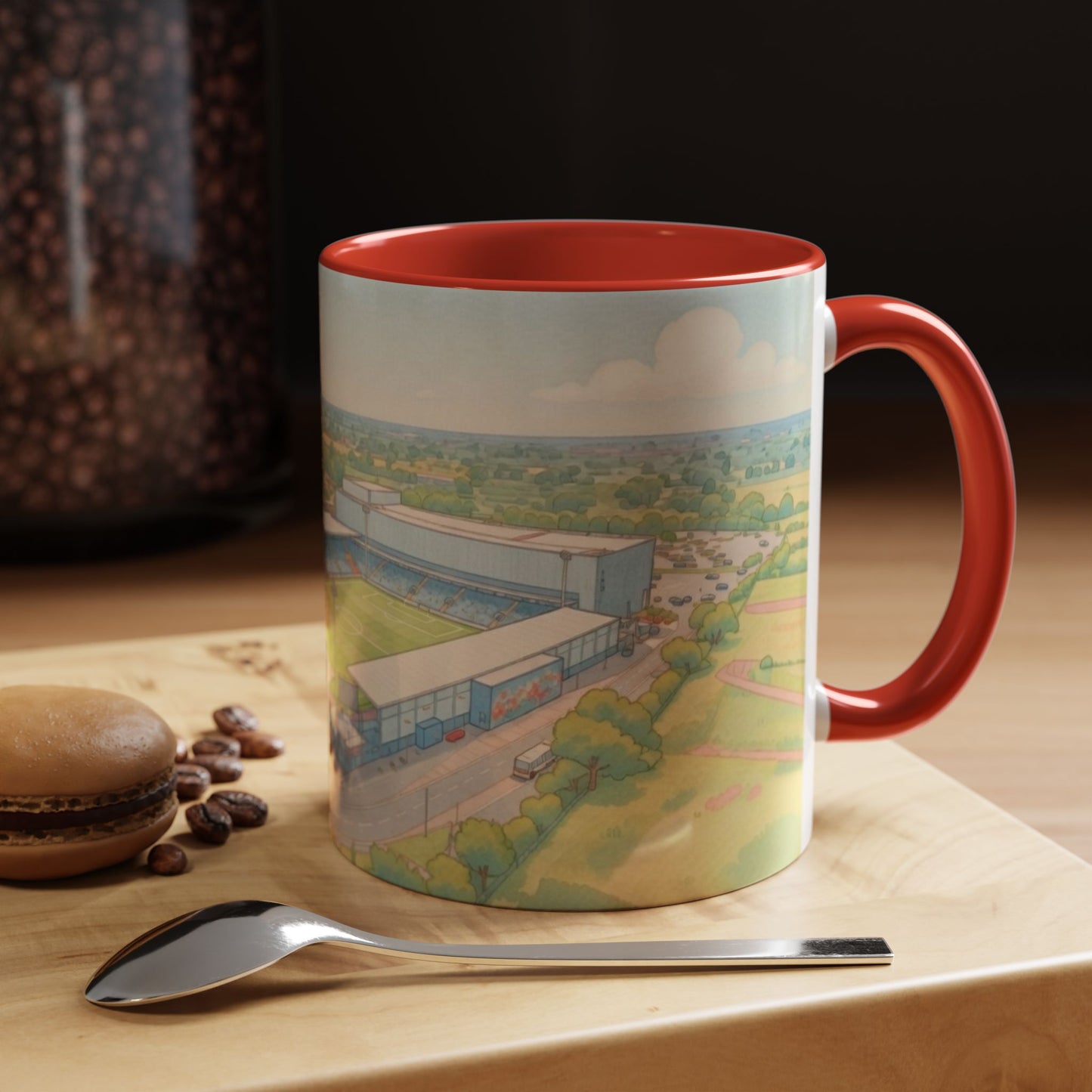 LNER Stadium Aerial Illustration Accent Coffee Mug (11oz)