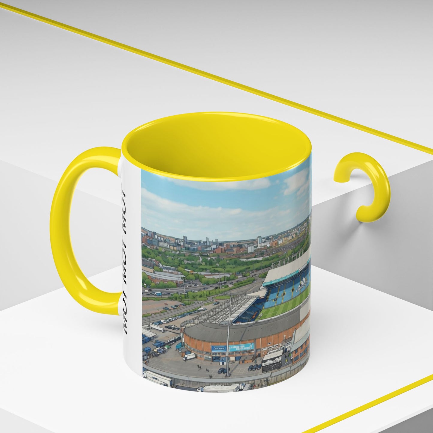 Stadium aerial Accent Coffee Mug — "Marching on Together"