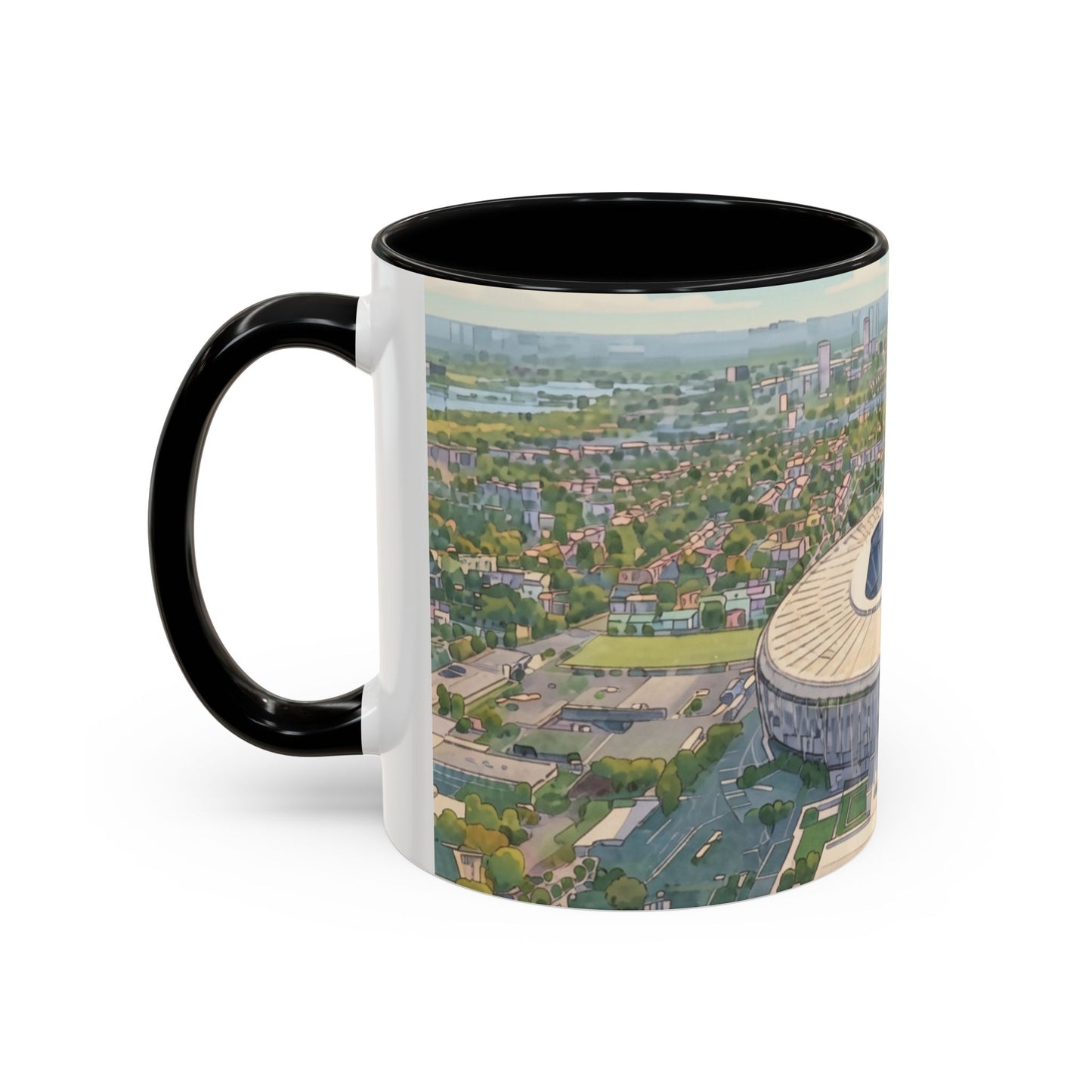 Spurs Stadium  Accent Coffee Mug — Aerial City Landscape 11oz