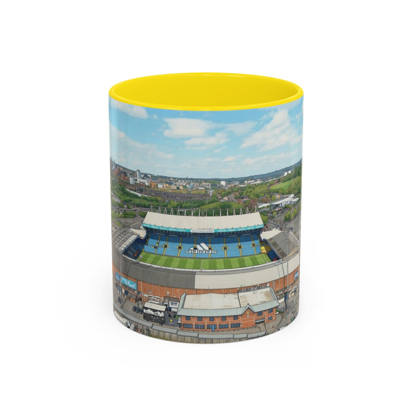 Stadium aerial Accent Coffee Mug — "Marching on Together"
