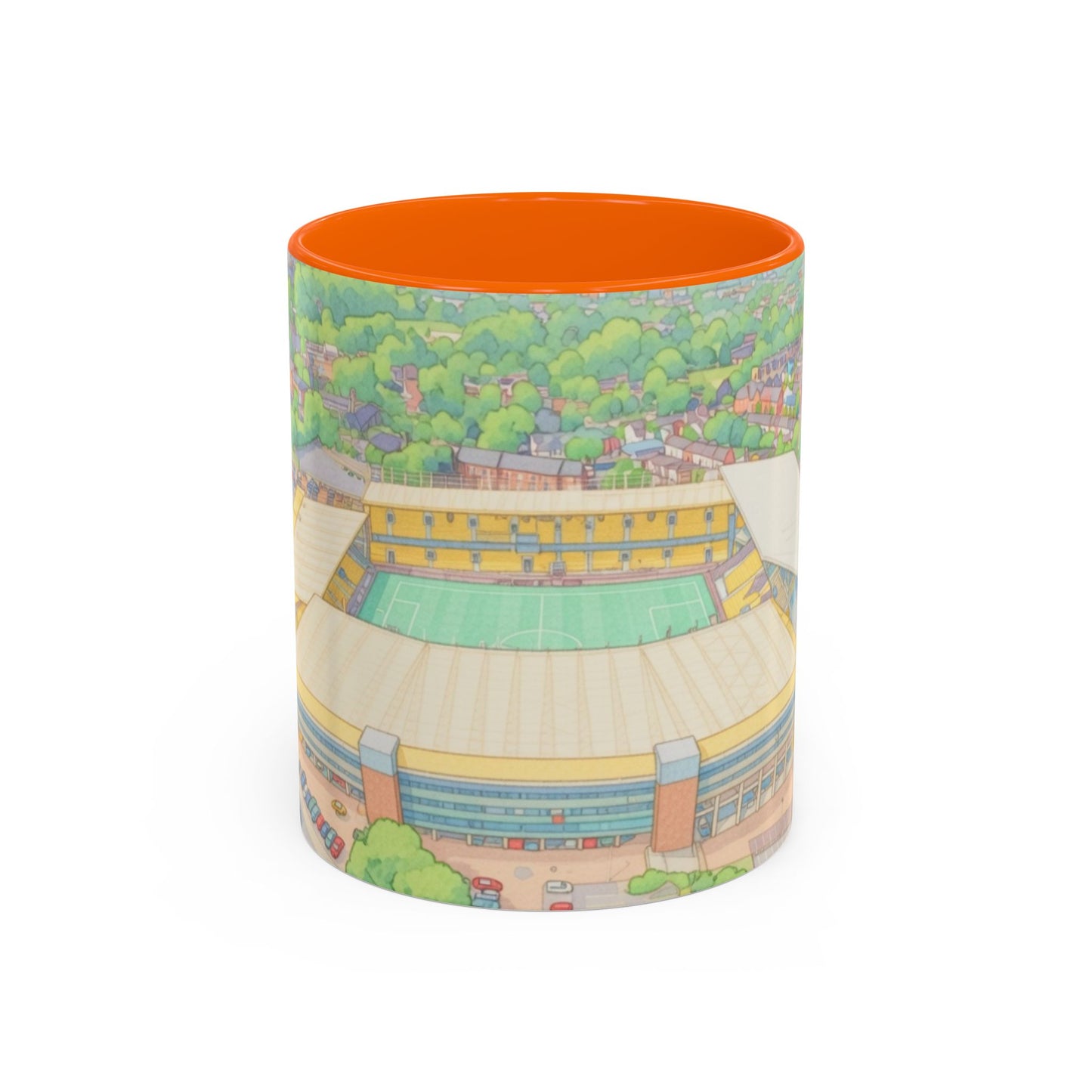 Wolves Stadium Aerial View Accent Coffee Mug (11oz)