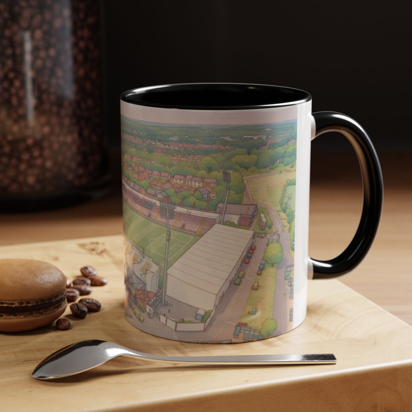 Vitality Accent Coffee Mug – Illustrated Football Ground Scene (11oz)