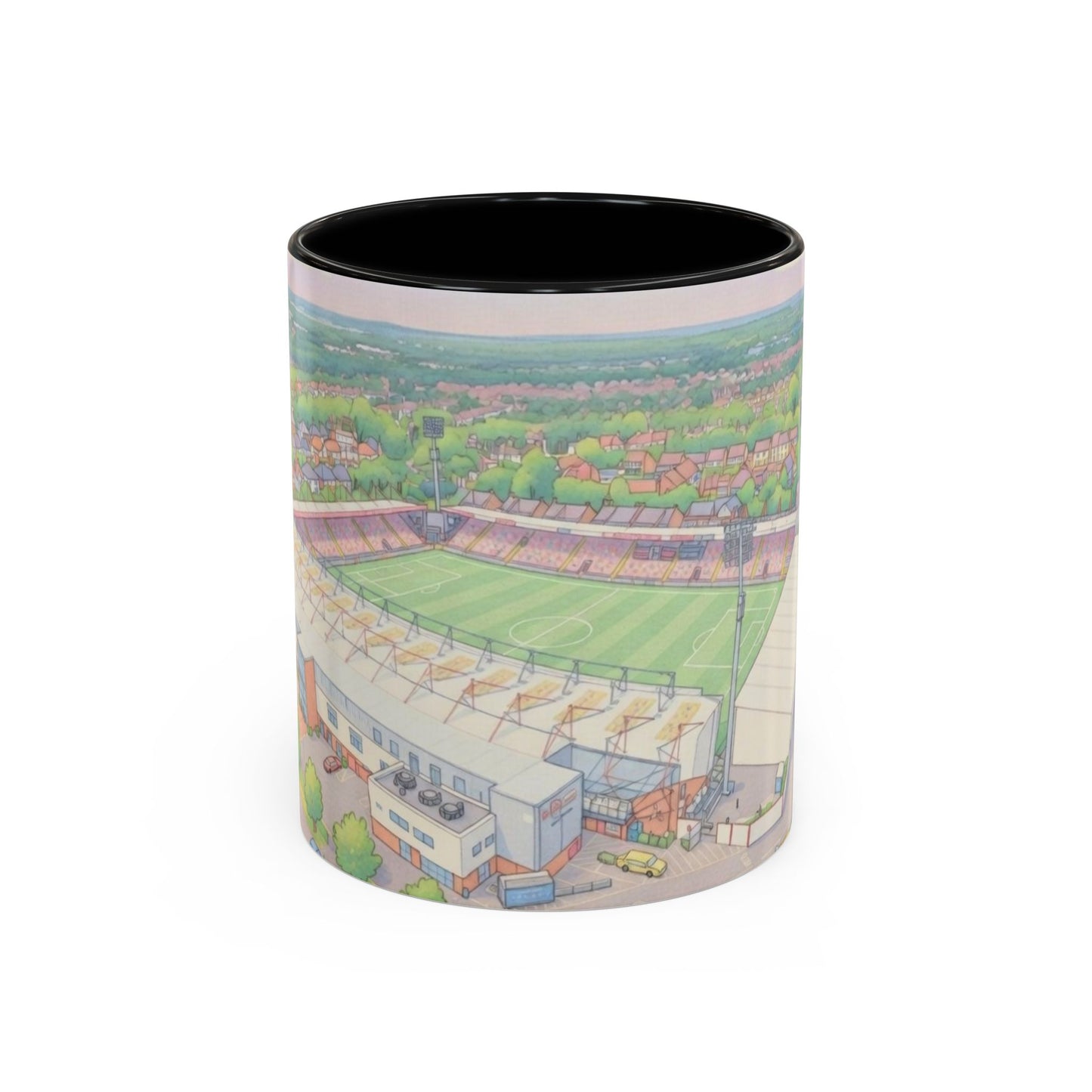 Vitality Accent Coffee Mug – Illustrated Football Ground Scene (11oz)