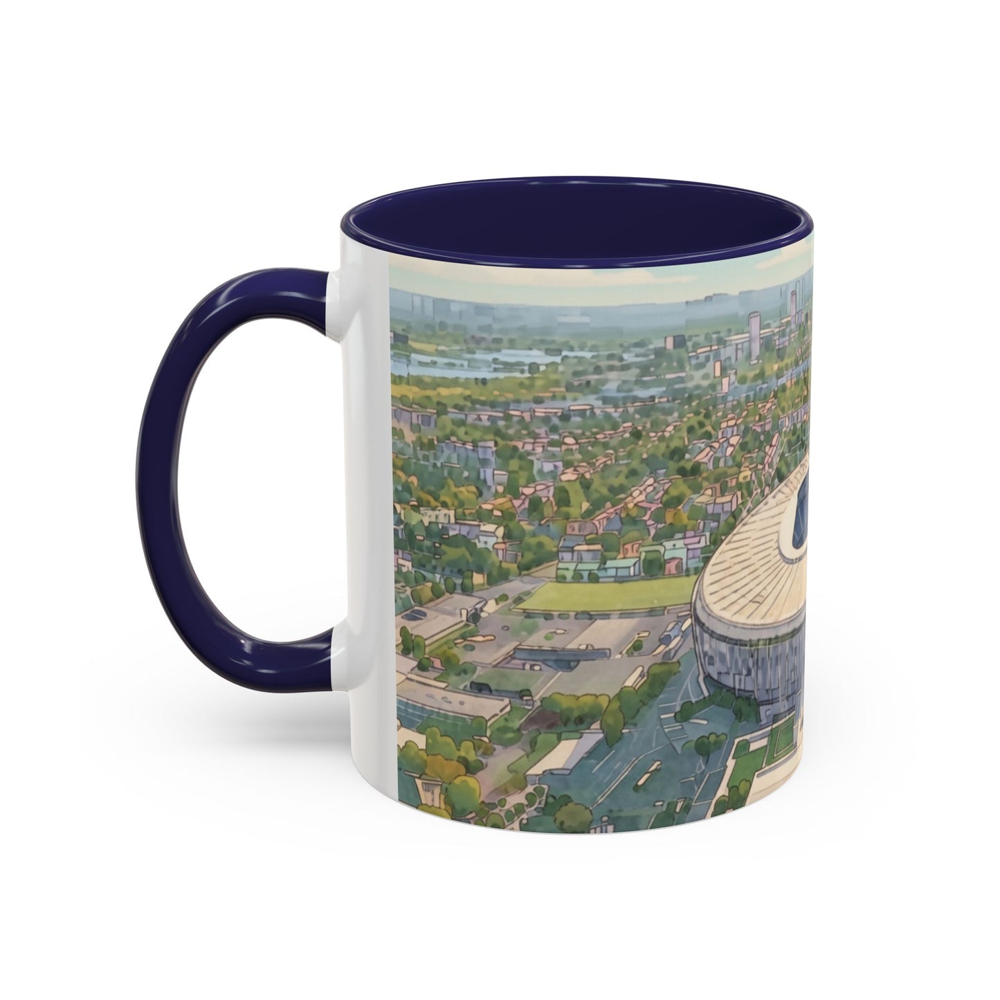 Spurs Stadium  Accent Coffee Mug — Aerial City Landscape 11oz