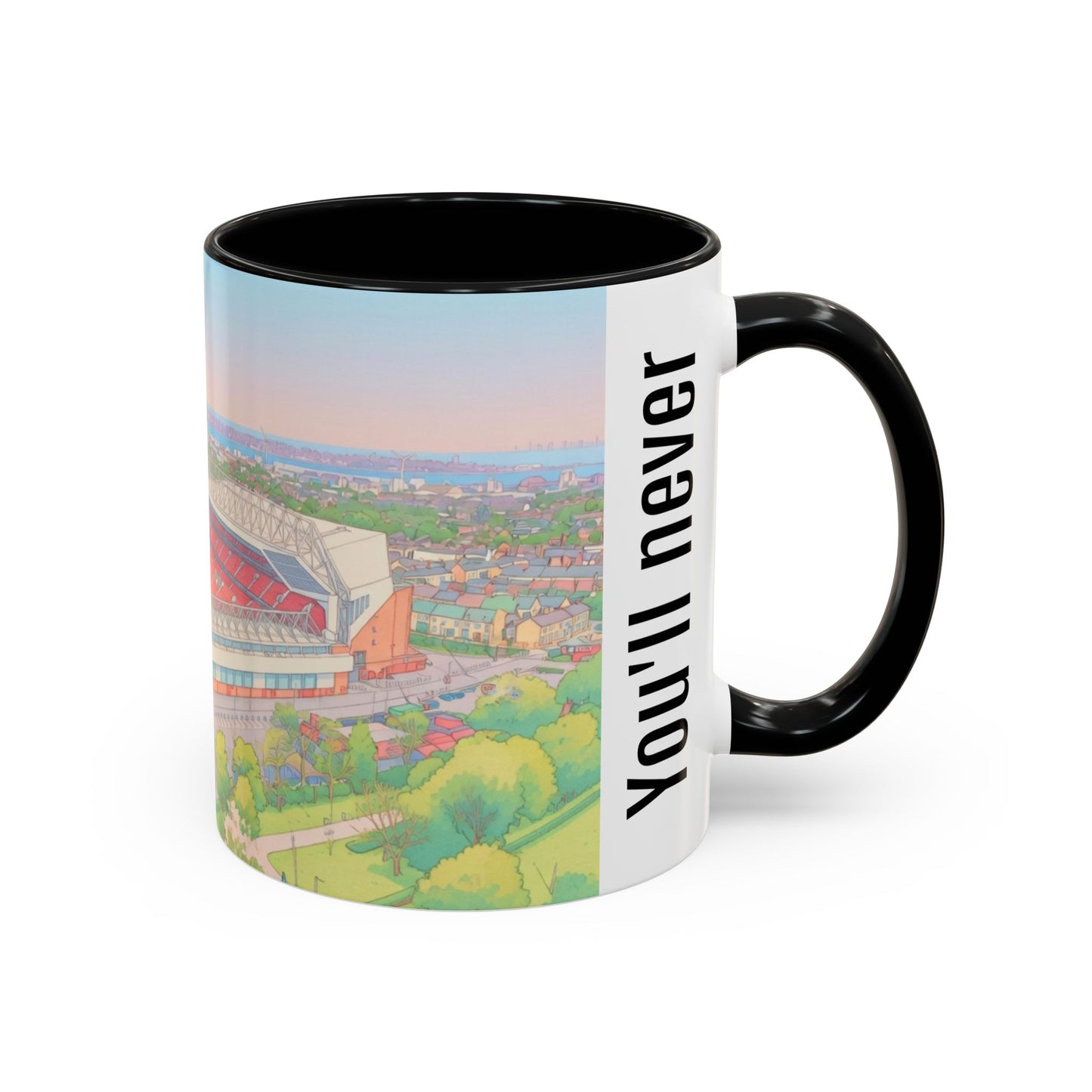 Liverpool  Stadium Coffee Mug — 'You'll Never Walk Alone' Accent Tea Cup