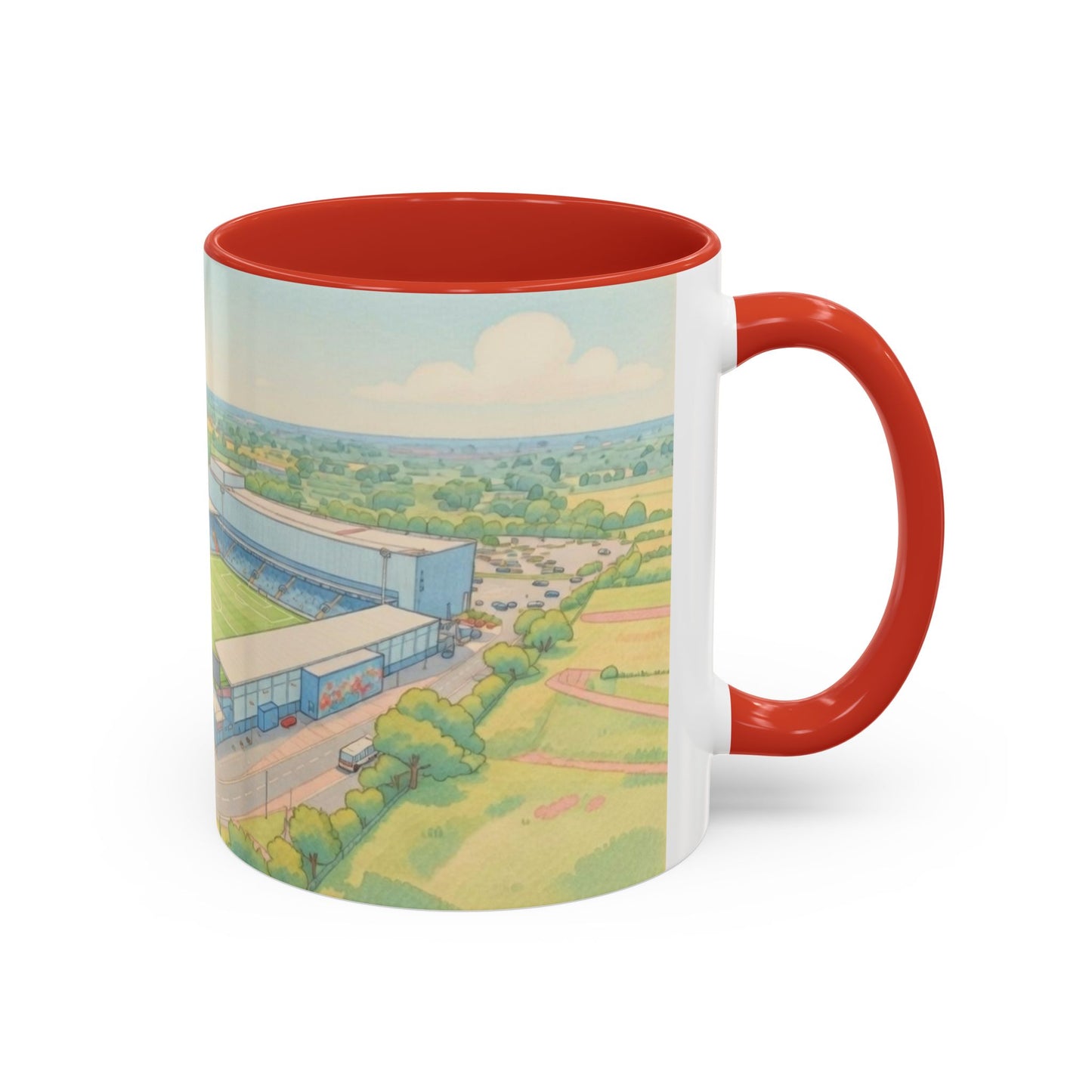 LNER Stadium Aerial Illustration Accent Coffee Mug (11oz)