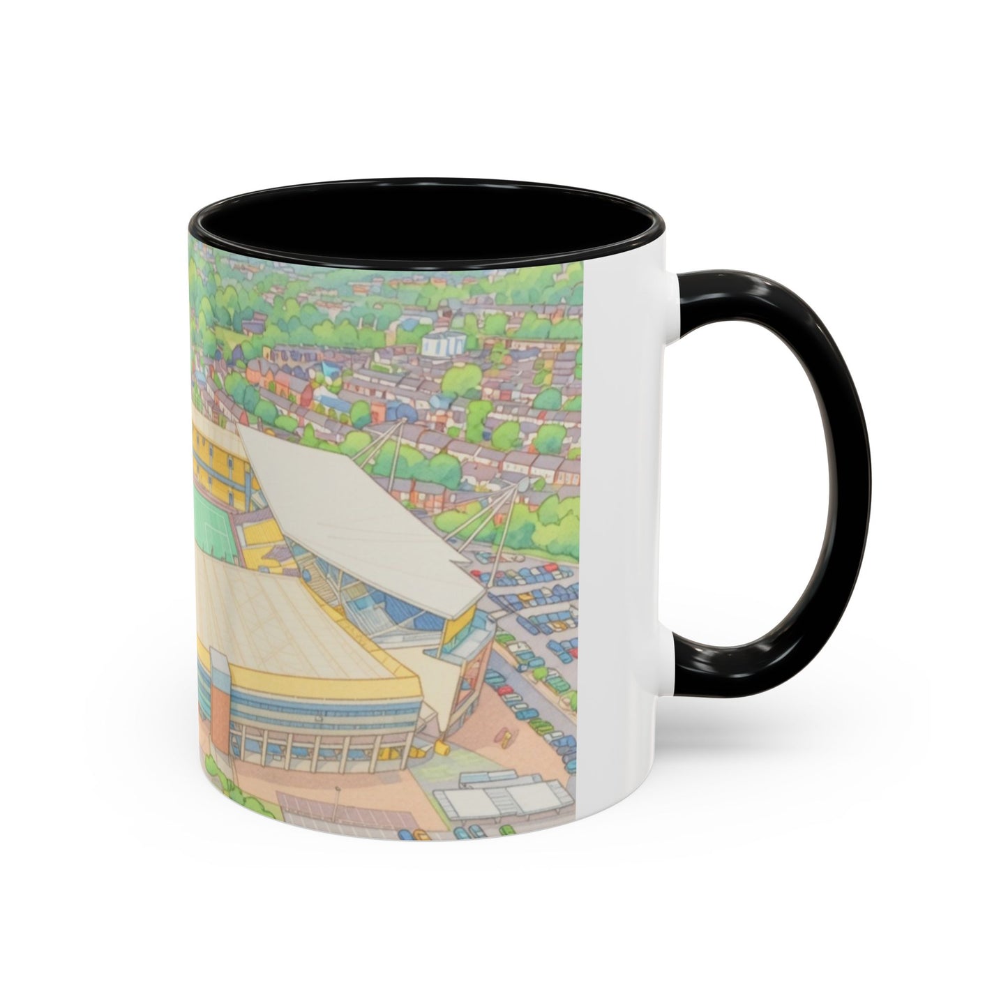 Wolves Stadium Aerial View Accent Coffee Mug (11oz)