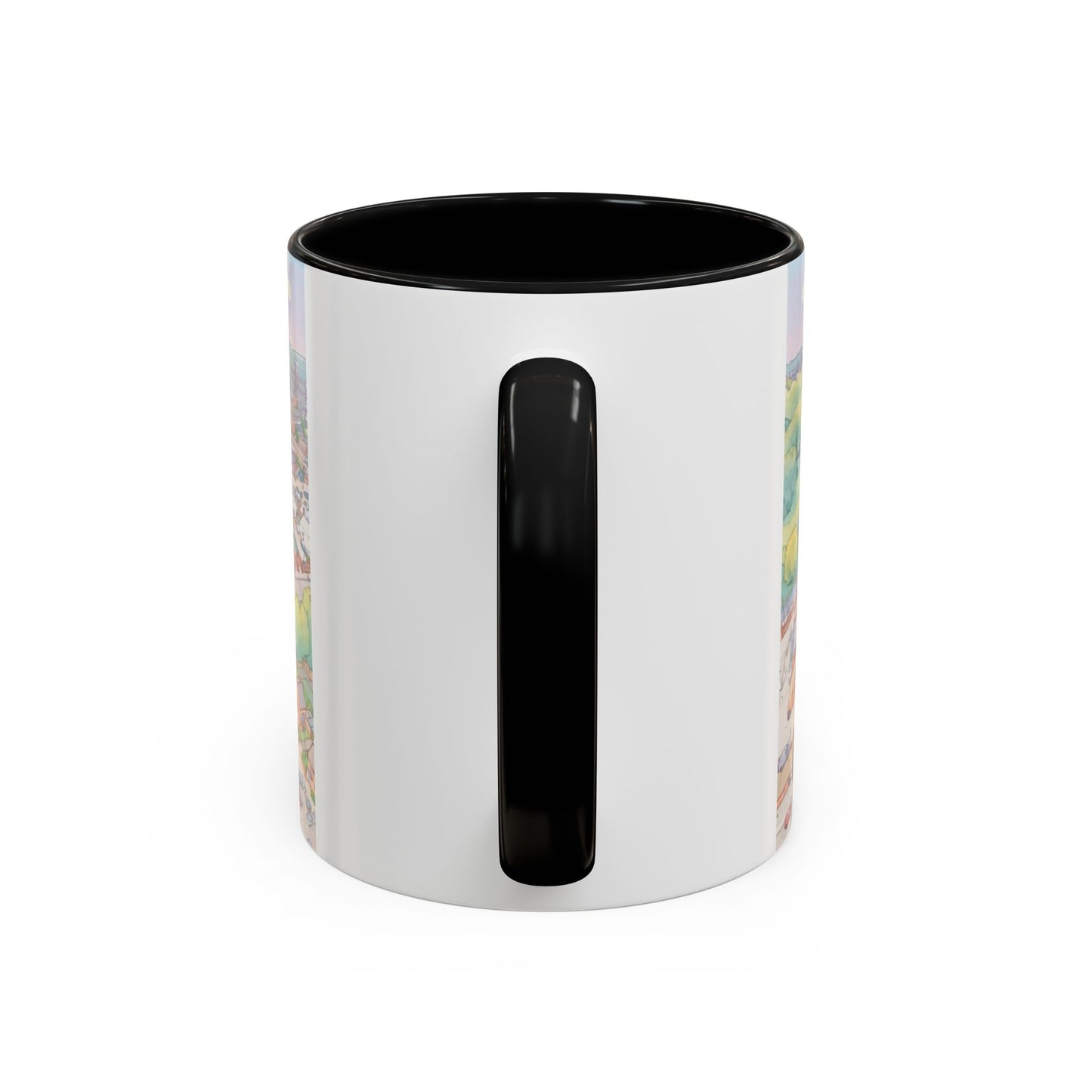 Villa Park Stadium Aerial Illustration Accent Coffee Mug – 11oz