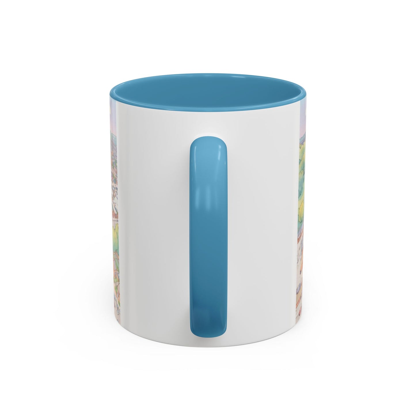 Villa Park Stadium Aerial Illustration Accent Coffee Mug – 11oz