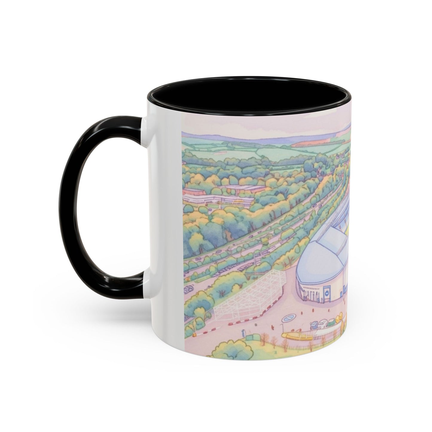 Amex Stadium Aerial Accent Coffee Mug – football stadium Illustration (11oz)