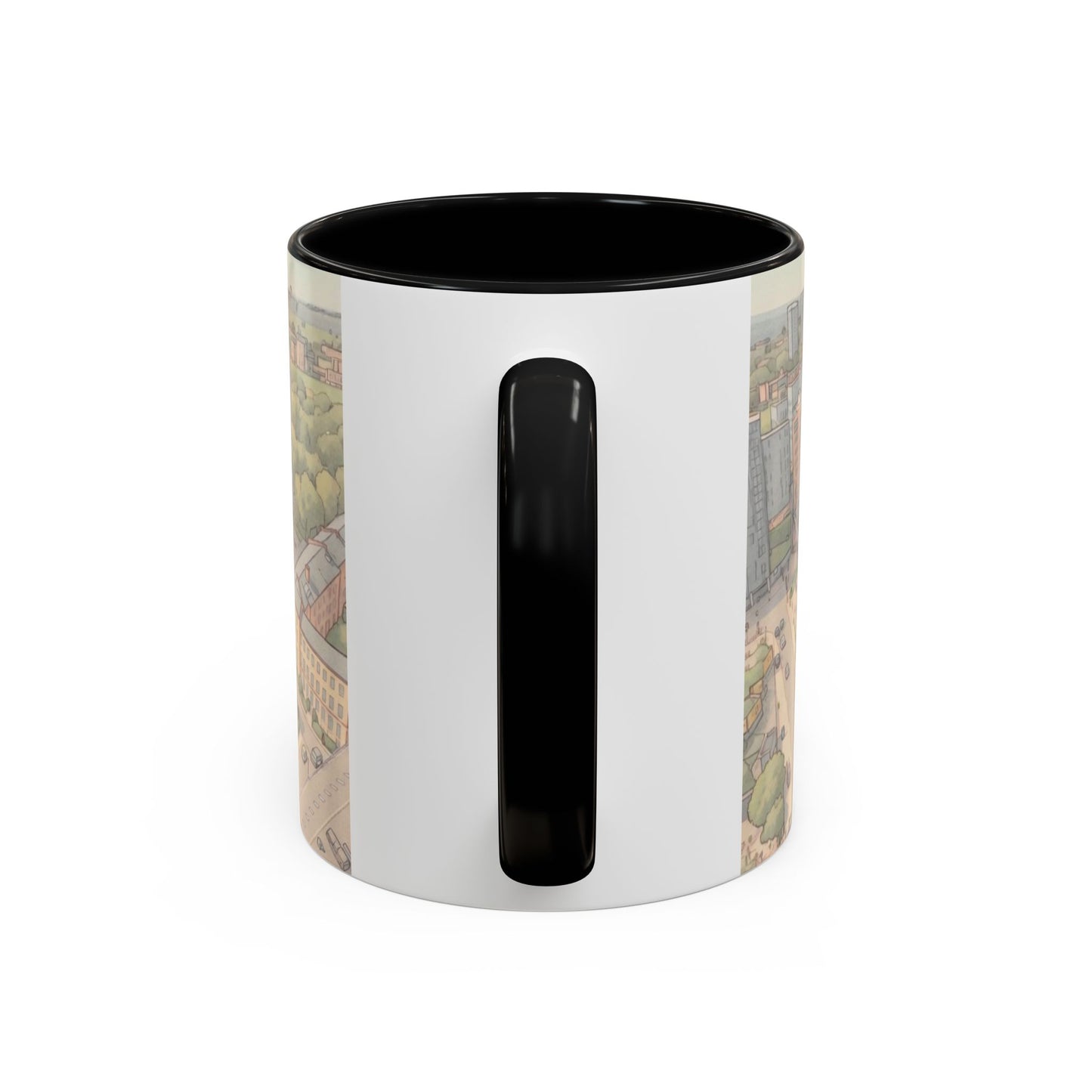 St James' Park Aerial Illustration Accent Coffee Mug – Geordie Scene (11oz)