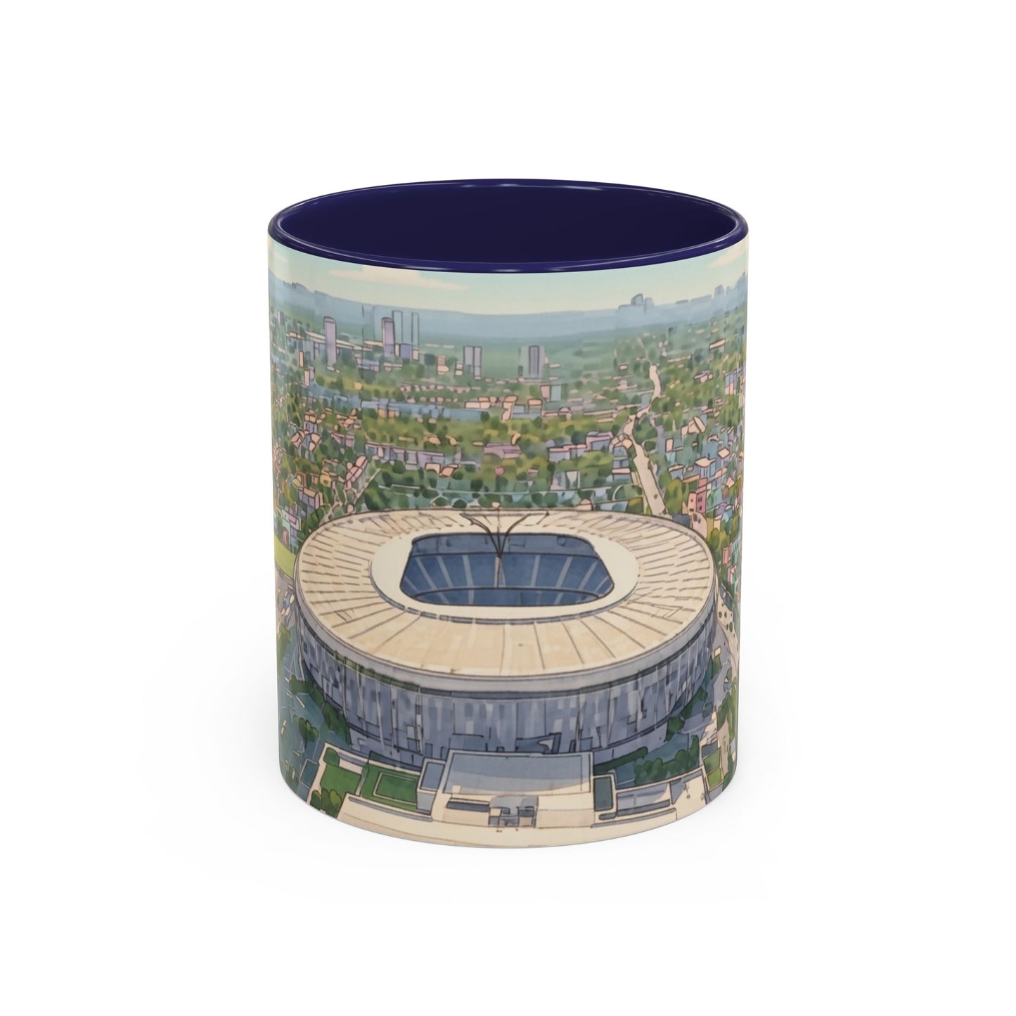 Spurs Stadium  Accent Coffee Mug — Aerial City Landscape 11oz