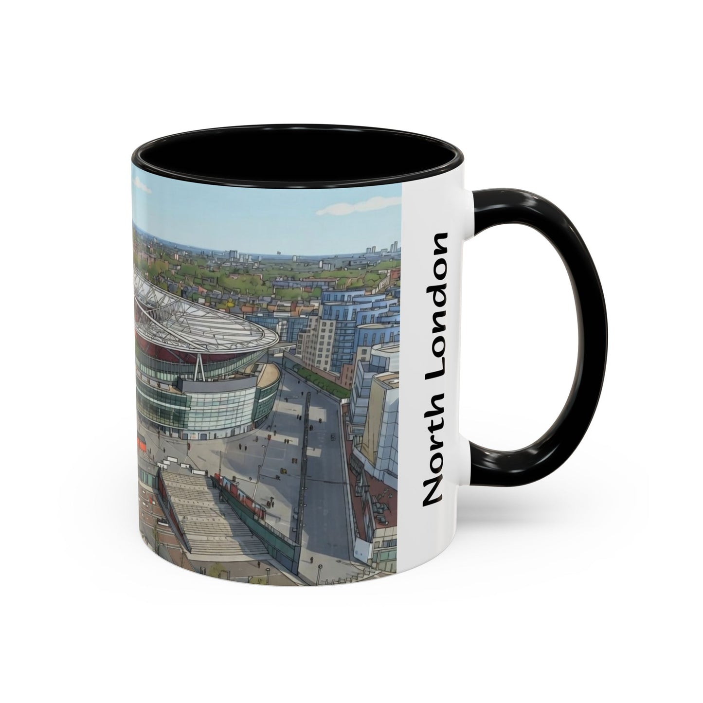 North London Stadium Coffee Mug — Aerial Wembley Souvenir (11/15oz)
