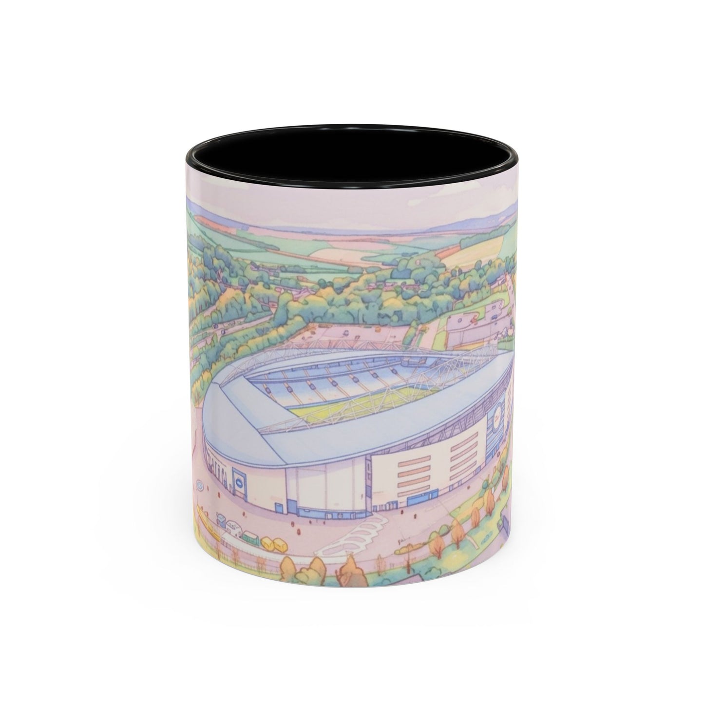 Amex Stadium Aerial Accent Coffee Mug – football stadium Illustration (11oz)
