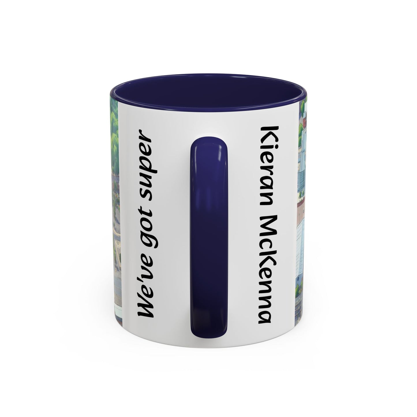 Portman Road Aerial Accent Coffee Mug — "We've Got Super Kieran McKenna" Fan Gift (11oz)