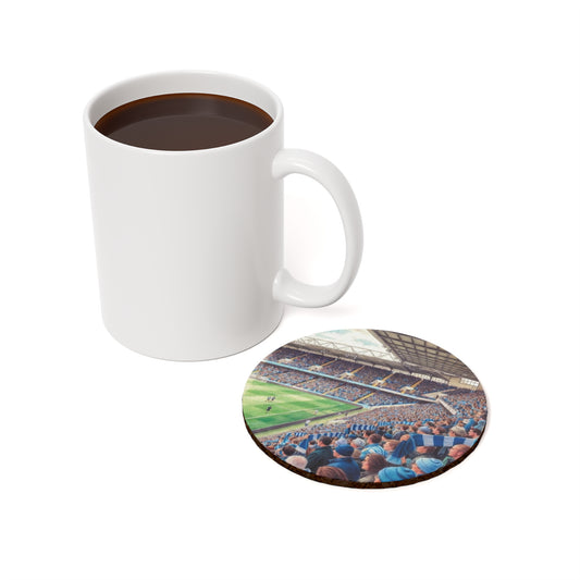 Sky blue Stadium Cork Back Coaster